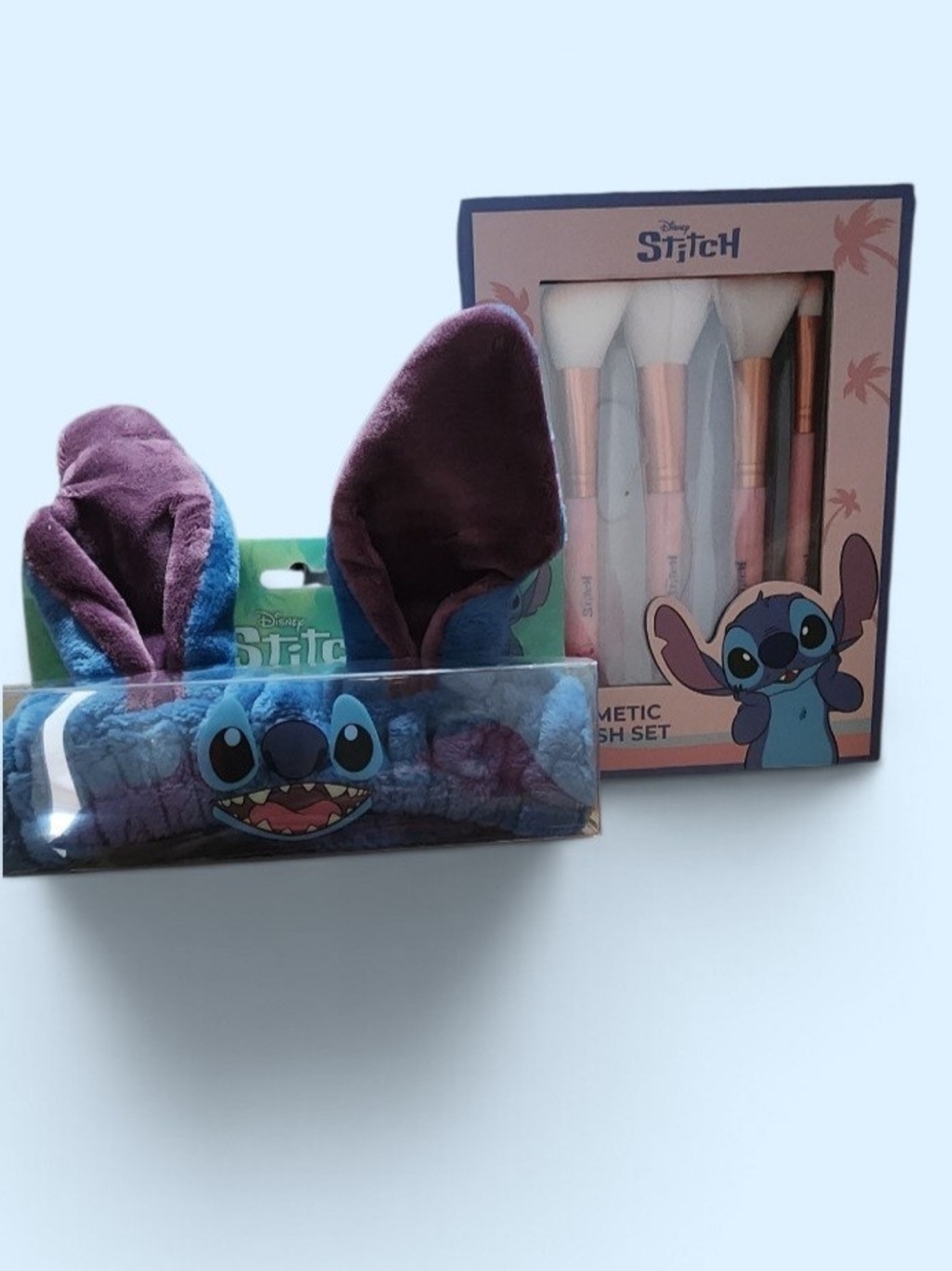 Disney Stitch Headband & Makeup Brush Set - Blue, Purple, Pink
